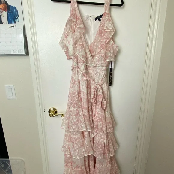 NWT -Rachel by Rachel Roy, 18W, maxi dress,color eggshell blush light pink/cream - Picture 3 of 12